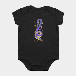 Nordic-Asian Blue Dragon Baby Bodysuit